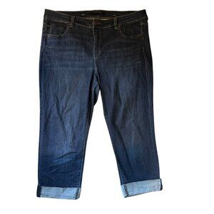 Liverpool Los Angeles Womens The Crop High Rise Denim dark wash blue jeans 20W